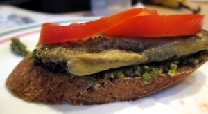 pesto eggplant  sandwich