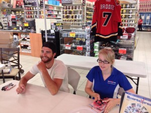 T.J. Brodie signing Autographs in Chatham.