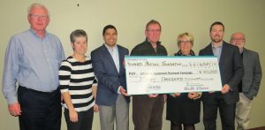 Pictured: John Brooks, Sheila Young, Members, Board of Directors, Howard Mutual Foundation; Dr. Victor Varma, Physician, CKHA, and Co-Chair, CKHA Diagnostic Imaging Equipment Renewal Campaign; Ken McLarty, Member, Board of Directors, Howard Mutual Foundation; Michele Grzebien-Huckson, Executive Director, Foundation of CKHA; Charlie Mitton and Patrick McGuire, Members, Board of Directors, Howard Mutual Foundation.