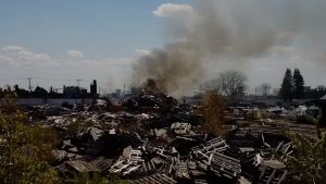 Stealth Recycling fire. May 18th 2016. (Photo by Trevor Thompson)