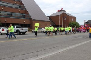 Paramedics rally in front of the Chatham-Kent Civic Centre on June 13, 2016.