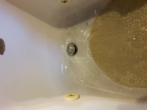 Sediment in bathtub. July 15 2016. (Photo by Robyn Brady)