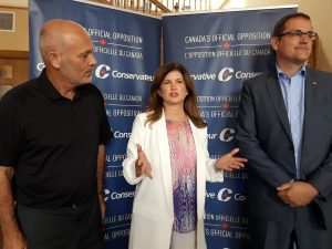 PC Interim Leader Rona Ambrose with MP Dave VanKesteren. (Left) Photo by Robyn Brady. Aug. 11 2016