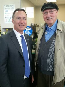 Ford Canada CEO Mark Buzell and Victory Ford employee Dick Koopmans 