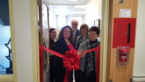 Dr. Nadine Yammine and other dignitaries cut the ribbon on a new Dysphagia and FEES clinic at the Chatham-Kent Health Alliance, Chatham campus. 