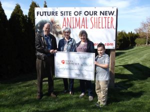 The Donna L’Ecuyer Foundation recently donated $25,062.62 to the Friends of the New Animal Shelter campaign.