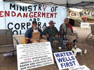 Water Wells First protesters blockade a North Kent Wind construction site on Bush Line.